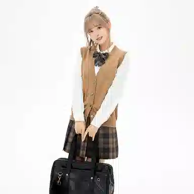 东鲸岁时记 贝壳扣马甲长袖衬衫毛衣制服套装 女款