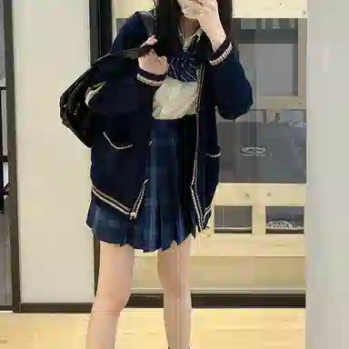 东鲸岁时记 格子高腰百褶短款制服裙装 津岚女高