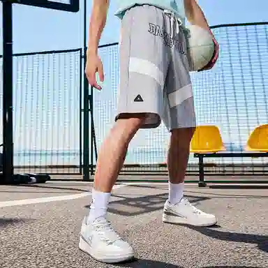 匹克 篮球文化系列 针织宽松运动篮球短裤 男款 花灰