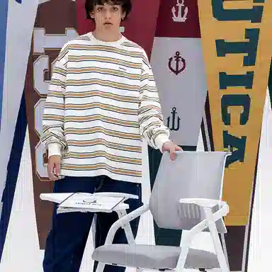 Nautica Striped Long Sleeve Tee