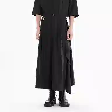 幻象者 原创解构设计暗黑阔腿武士休闲裤 秋季 男女同款 黑色