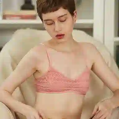 弗利少女 蕾丝超薄无钢圈文胸 玫瑰粉