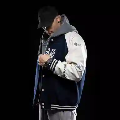 Monster Guardians Courage Series Retro Baseball Jacket Navy