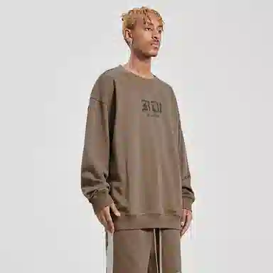 ROCAWEAR FW22 Colorblock Letter Print Crewneck Sweatshirt