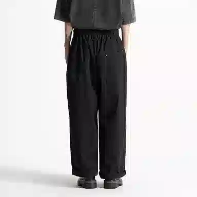 幻象者 纯色阔腿长裤休闲裤 男女同款 黑色