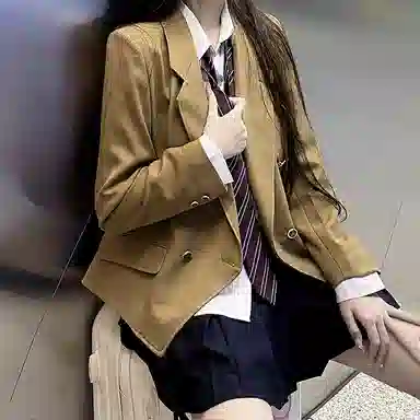 东鲸岁时记 纯色双排扣长袖西装外套 女款