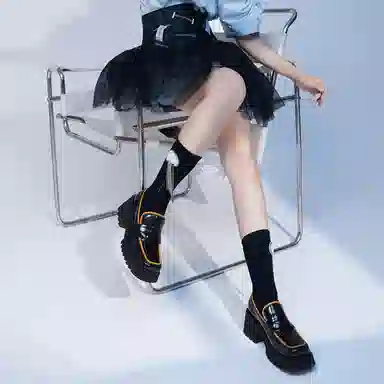 STOOSHE Newborn Platform Loafers Black Brown