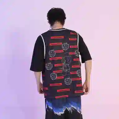 FireMonkey Cartoon Print Basketball Vest Black