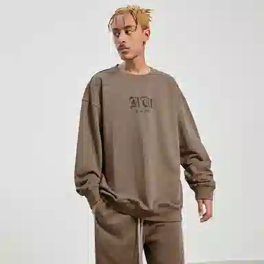 ROCAWEAR FW22 Colorblock Letter Print Crewneck Sweatshirt