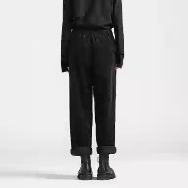 幻象者 芯绒拼接直筒裤休闲裤 男女同款 黑色