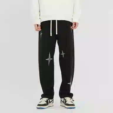 IGOI Retro Cross Star Print Casual Pants