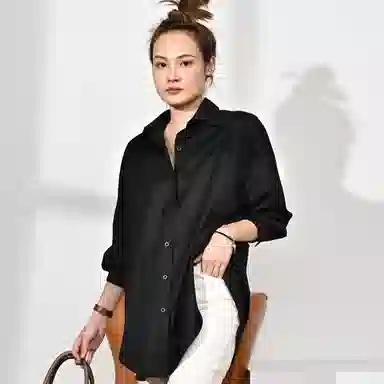 美洋 立体剪裁女抗皱免烫宽松长袖衬衫 女款 白色