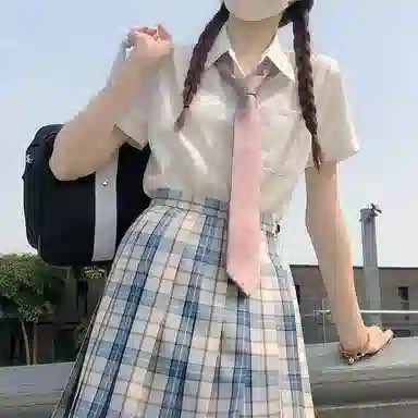 东鲸岁时记 纯色制服短袖衬衫 女款 白色