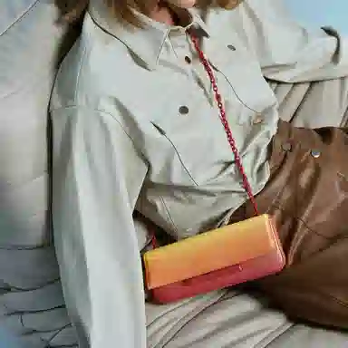 CHARLES&KEITH Chain Baguette Bag Orange