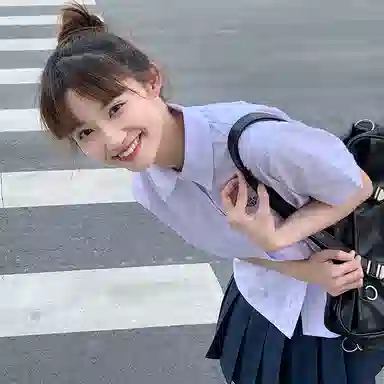 东鲸岁时记 紫川附中纯色短袖衬衫制服套装 女款 紫色  开学季