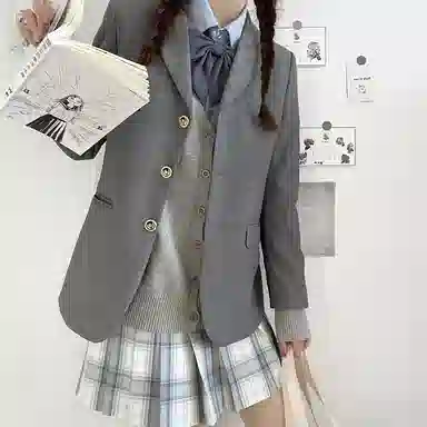 东鲸岁时记 格纹百褶高腰半身裙 女款