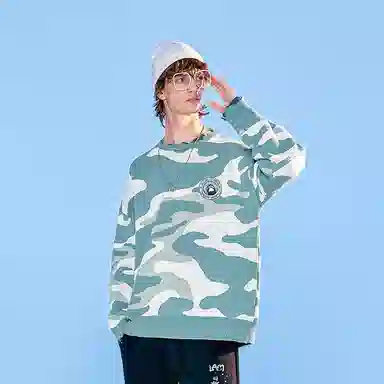 LAMLICKA Camo Bear Knit Pullover
