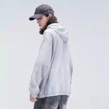 LAMLICKA Hooded Zip-Up Jacket Grey