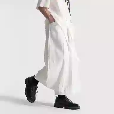 幻象者 纯色原创设计垂感宽松休闲裤 男女同款 白色