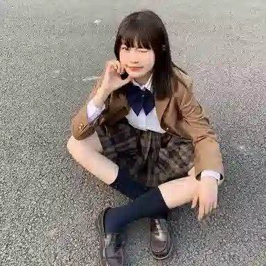 东鲸岁时记 纯色单排扣长袖外套格纹短款半身裙制服套装 女款