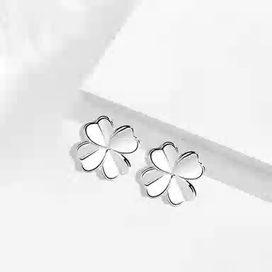 GIFU S999 Silver Clover Earrings