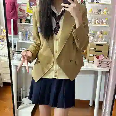 东鲸岁时记 纯色双排扣长袖西装外套 女款