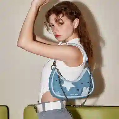 Miffy Denim Crescent Bag