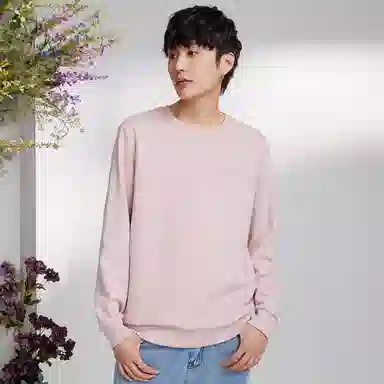 特步 纯色宽松圆领套头卫衣 女款