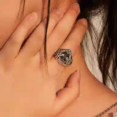 ruibeila Cross Flower Adjustable Ring S925 Silver