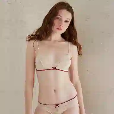 弗利少女 法式蕾丝三角杯无钢圈美背内衣裤套装 女款