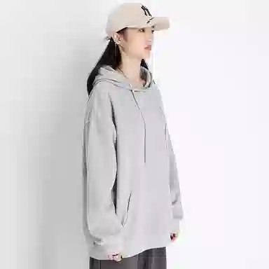 星际者 趣味图案字母印花连帽套头宽松卫衣 男女同款
