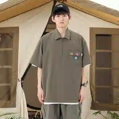 KXLFCHN Retro Half-Zip Polo Shirt