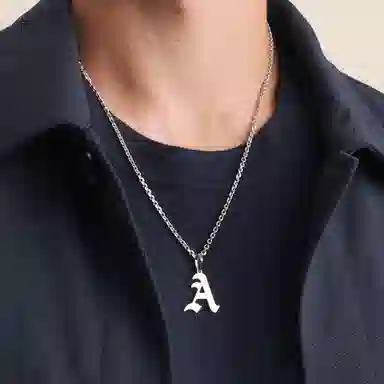 IDEAGEMER 925 Silver Letter Necklace