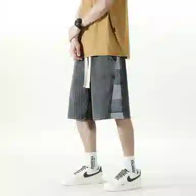 FIDO DIDO Retro Checkered Denim Shorts