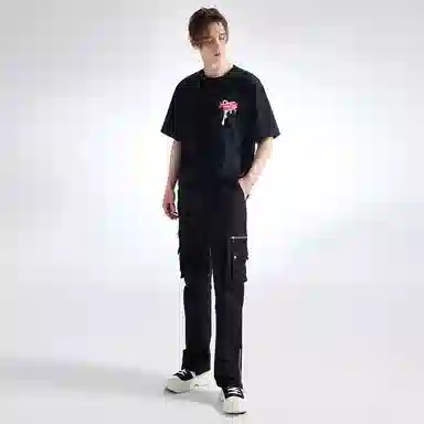 YLDP Cargo Jeans Black