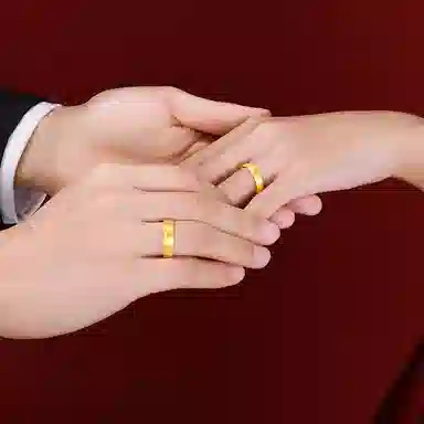周六福 足金结婚活口可调节爱心戒 黄金 按克计价 戒指 男女同款情侣款