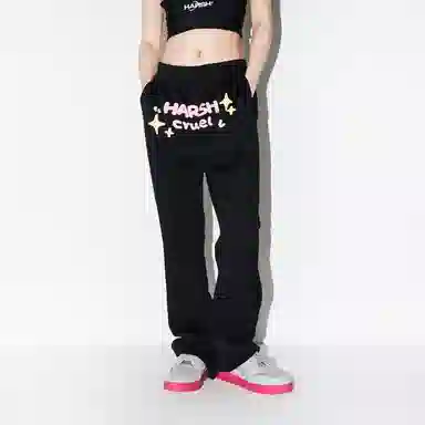 HARSH AND CRUEL Flare Pants Black