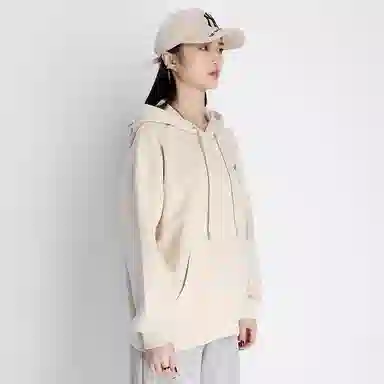 星际者 趣味图案字母印花连帽套头宽松卫衣 男女同款