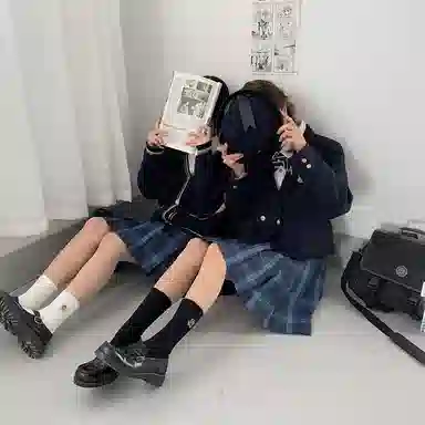 东鲸岁时记 格子高腰百褶短款制服裙装 津岚女高