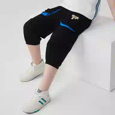 英氏 童装 撞色大口袋休闲七分裤工装短裤 男童