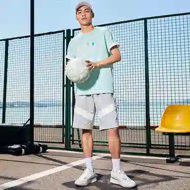 匹克 篮球文化系列 针织宽松运动篮球短裤 男款 花灰