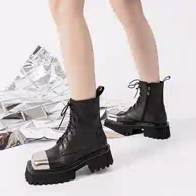 STOOSHE Mecha Series Metal Toe Martin Boots Black