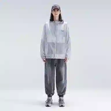 LAMLICKA Hooded Zip-Up Jacket Grey