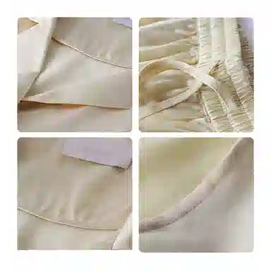 桑罗  邓瑜不好不坏联名款兔子真丝睡衣套装柔滑舒眠桑蚕丝家居服  可外穿真丝 家居套装 女款 米白色