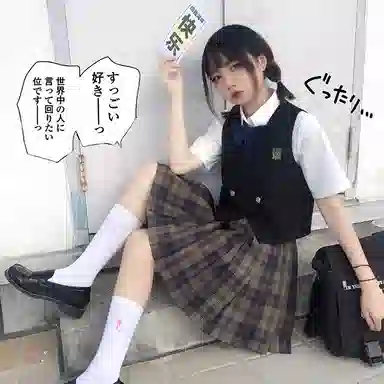 东鲸岁时记 格纹褶皱高腰短款高腰半身裙 女款