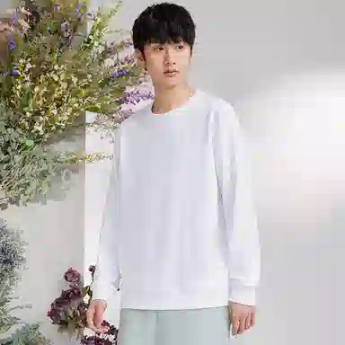 特步 纯色宽松圆领套头卫衣 女款