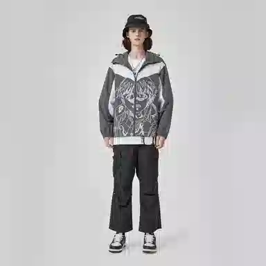Guuka Vintage Two-Tone Windbreaker Grey