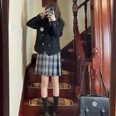 东鲸岁时记 纯色双排扣长袖西装外套 女款