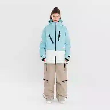 南恩 纯色多口袋防水防风户外自由式滑雪裤 男女同款