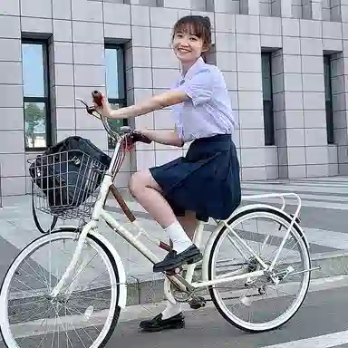 东鲸岁时记 紫川附中纯色短袖衬衫制服套装 女款 紫色  开学季